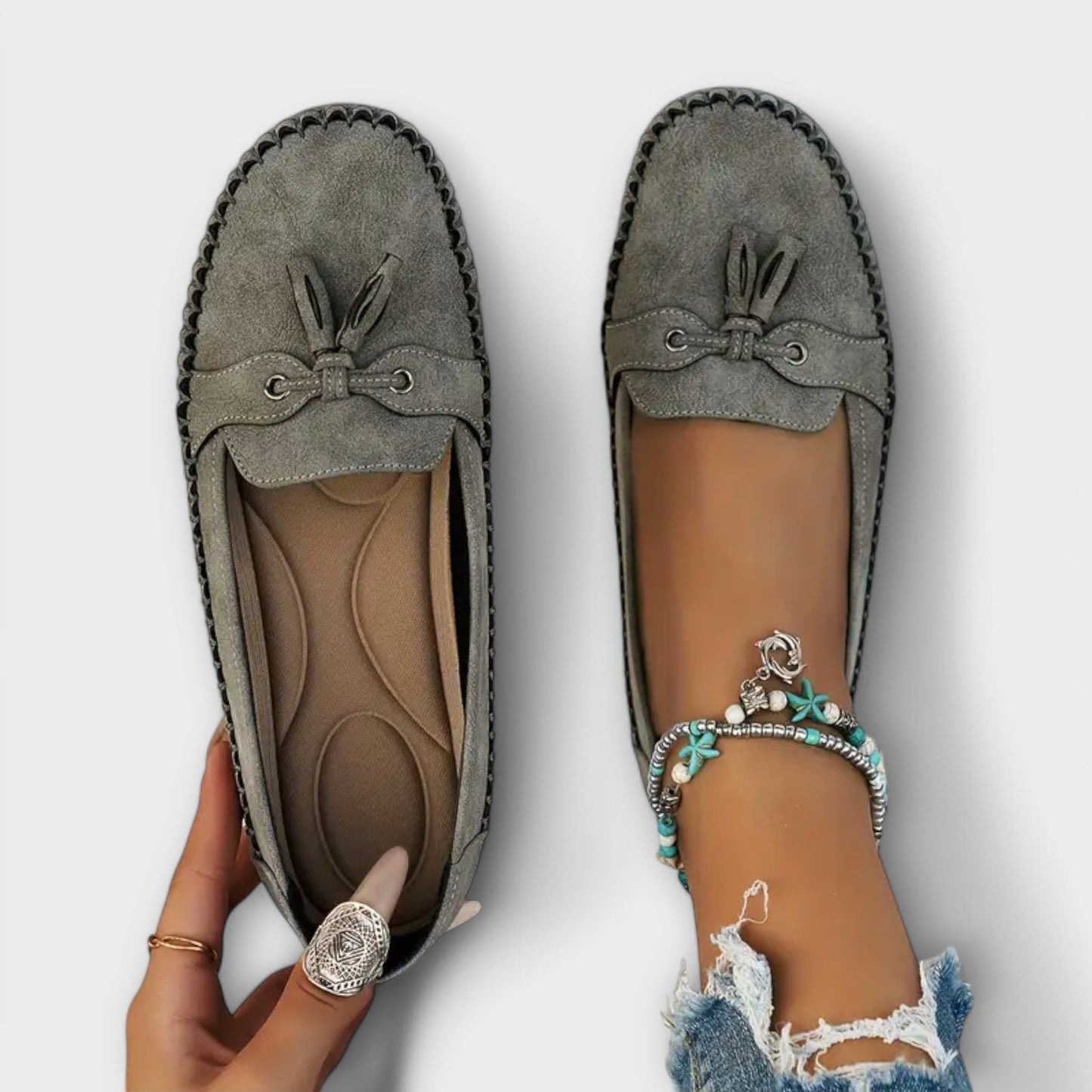 Harper | Women's Tassel Detail Suede-Style Loafers