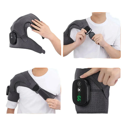 Smertelindring Skulderbandage med Justerbar Varme og Massage