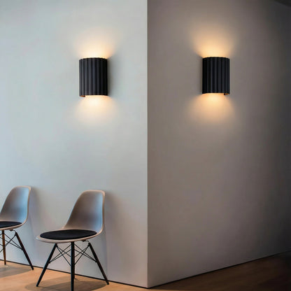 Freyza - Nordic Pleated Resin Wall Sconce | Modern Macaron Ribbed LED Lamp (16.5cm)