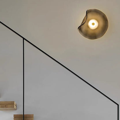 Modern Decorative Wall Lamp Smoked Glass Amber | Scandinavian LED Wall Light | Metal Frame | Warm White 3500K | Indoor Lighting