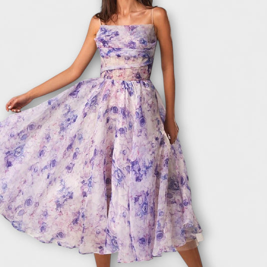 Eleganta midi šifona kleita
