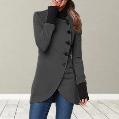 Kairo – Mid-Length Buttoned Coat with Long Sleeves