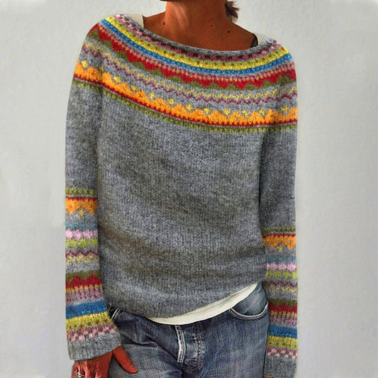 Elendra – Women’s Crew Neck Knit Sweater
