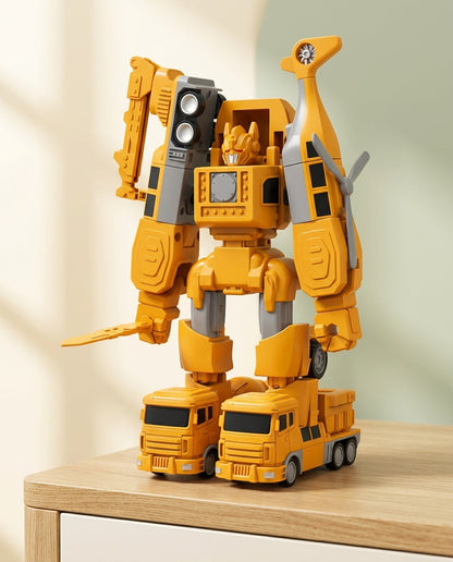The Mighty Builder Squad | 7-i-1 magnetisk forvandlingsbar anleggskøretøystyrke