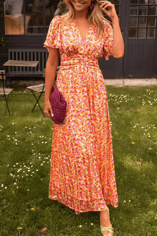 Clemency - V-Neck Feminine Maxi Summer Dress