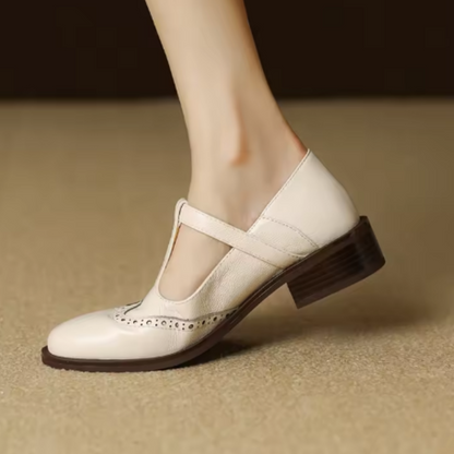 Strivelle | Damskie Buty Mary Jane Vintage na Niskim Słupku