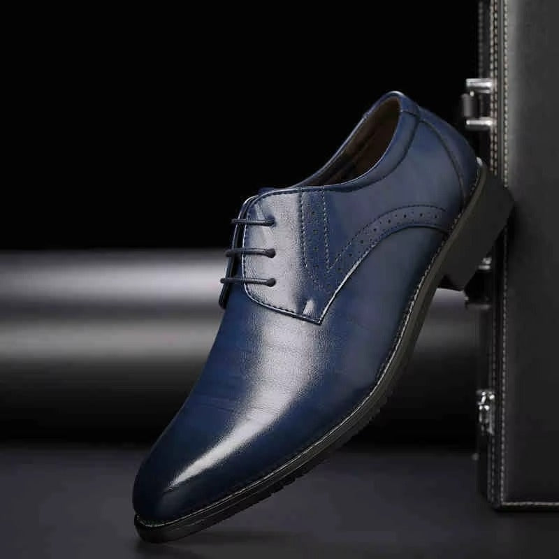 Alexander – Pointed Toe Lace-Up Shoes with Non-Slip Sole | Secure Lace-Up Fit | Structured Everyday Style | Casual to Formal Wear