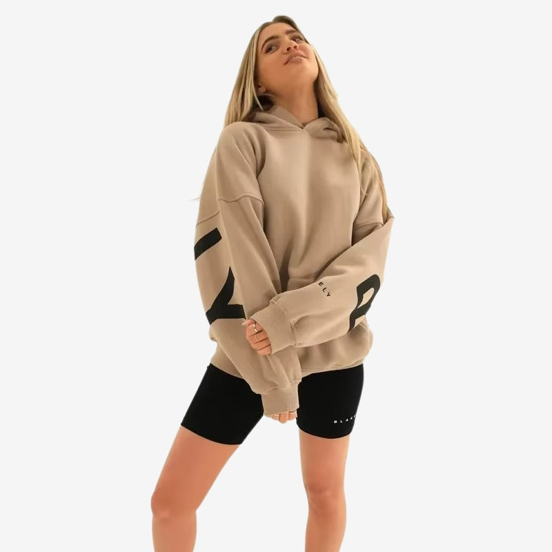 Lily - Long Sleeve Oversized Hoodie with Ribbed Design
