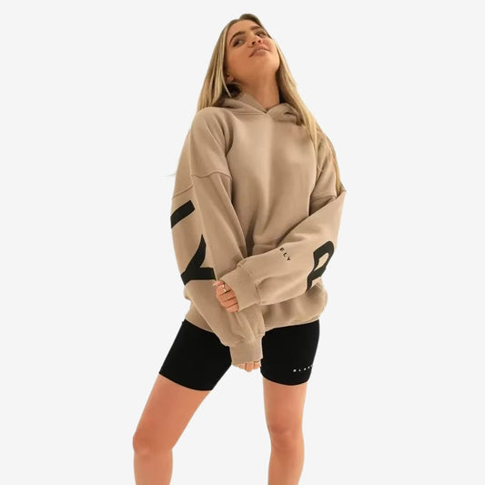 Lily - Long Sleeve Oversized Hoodie with Ribbed Design