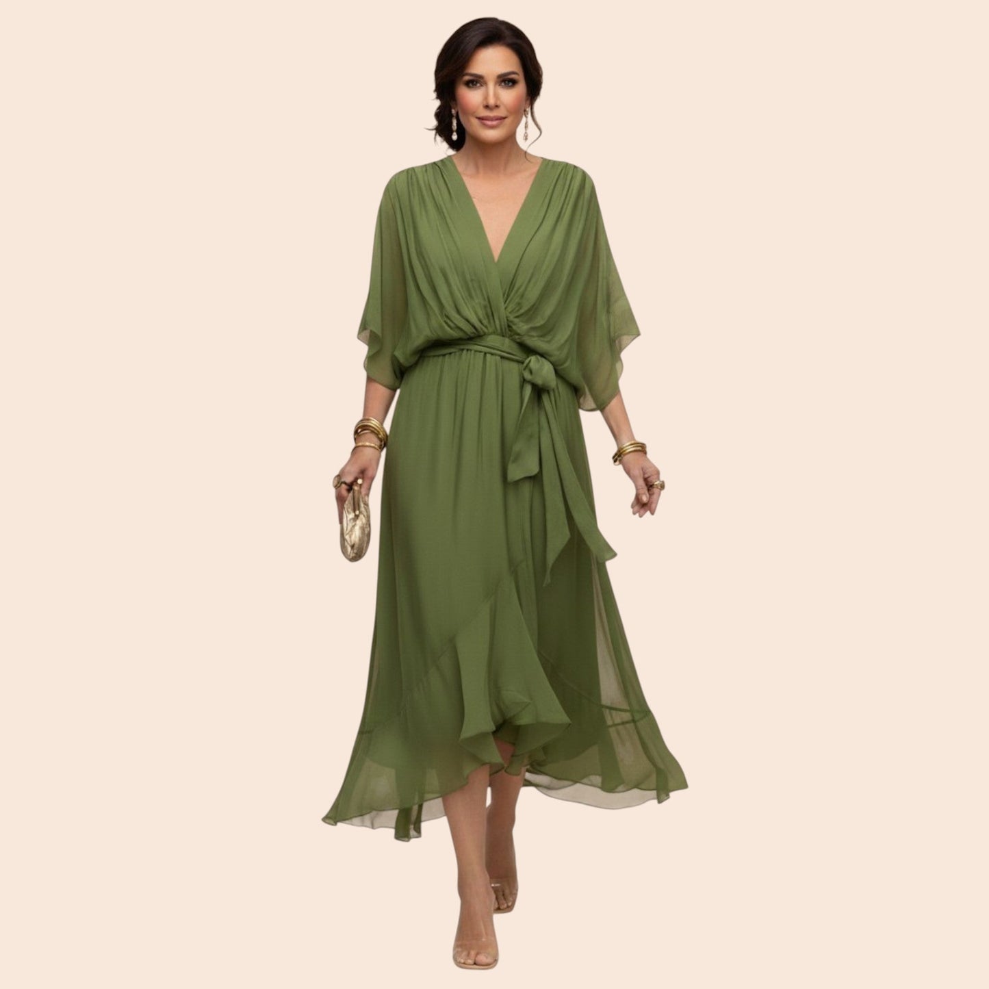 Sarah | Robe Sandra Mousseline Col V