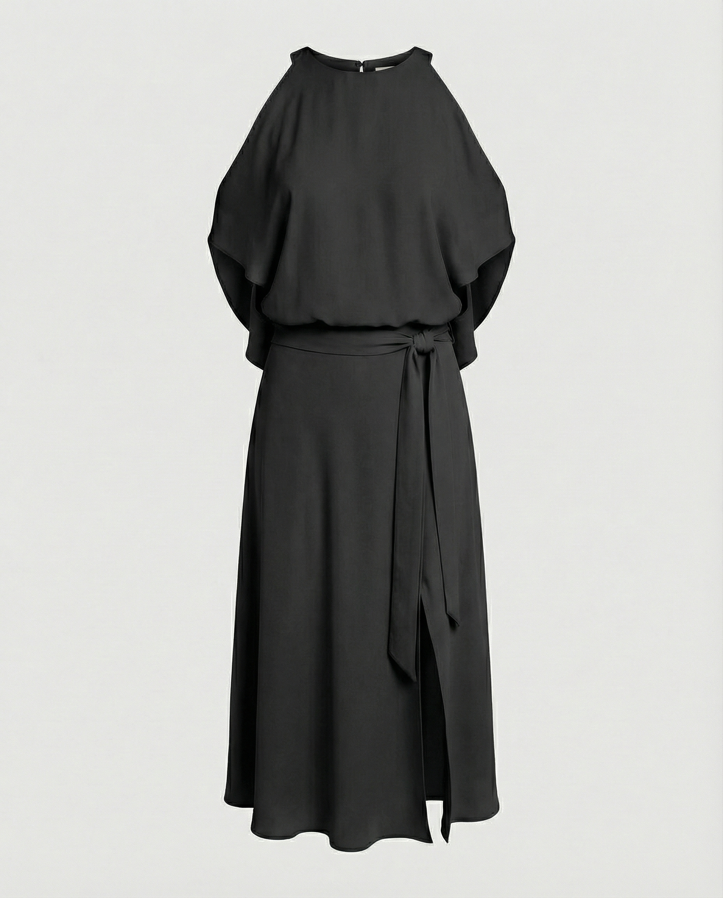 Elegantes Kleid mit modischen Schulterausschnitten.
