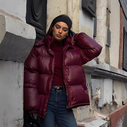 Elenora – Dicke Gesteppte Jacke Mit Abnehmbarer Kapuze Für Damen