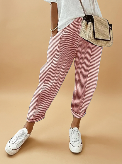 Sepha | Damenhose mit geradem Bein und Streifendesign