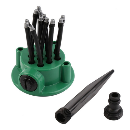 12-in-1 Gartenbewässerungssystem mit 360-Grad-Sprinkler