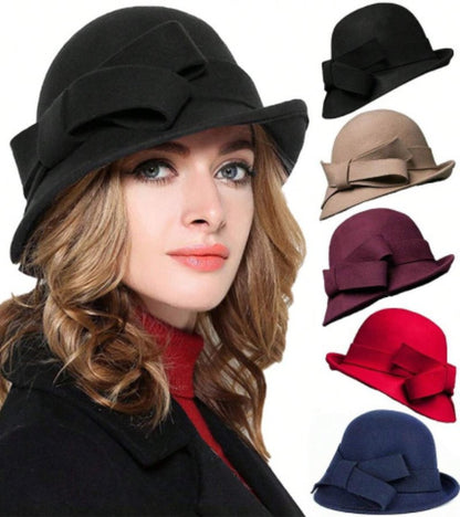 Klaver - Vintage Felt Hat with Side Bow