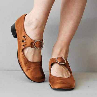 Vintage Schuhe mit abgerundeter Zehenpartie