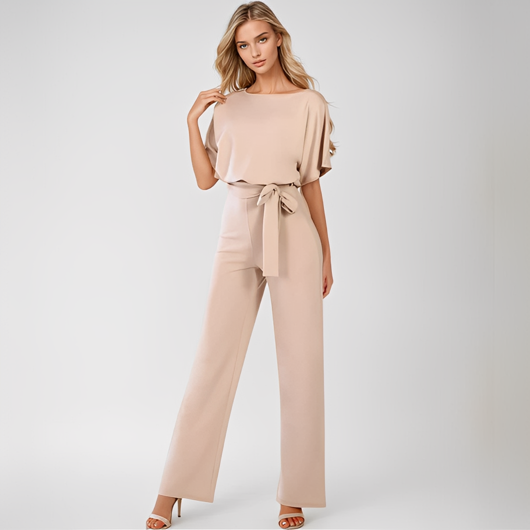 Colette | Damski elegancki kombinezon z paskiem w talii