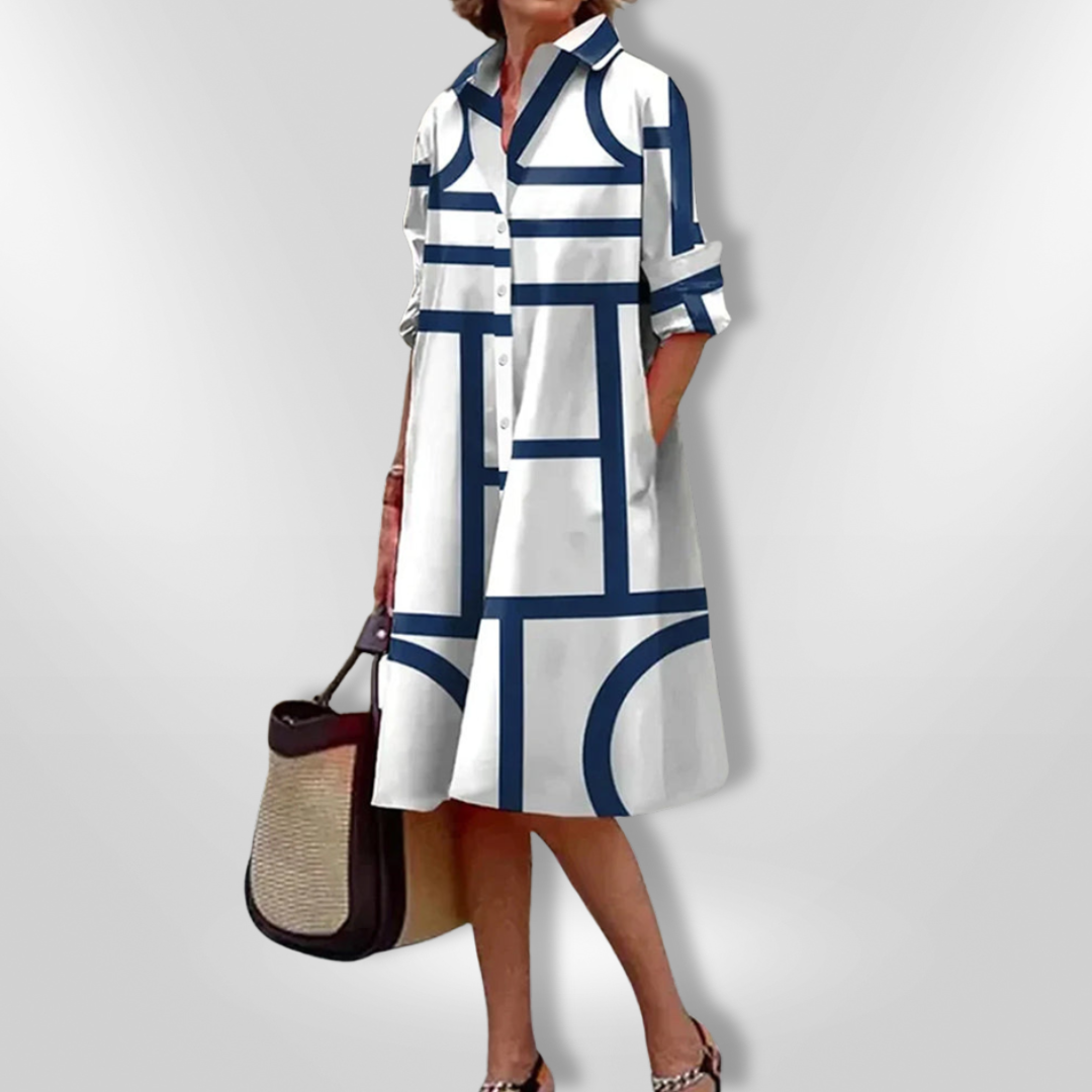 Helena - Robe Midi Géométrique