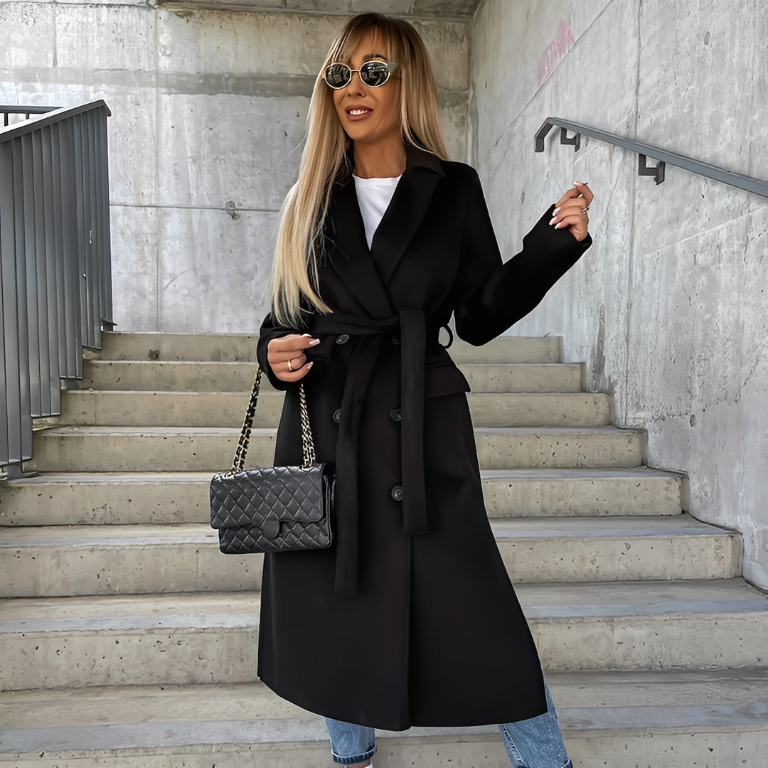 Lydie - Klassisk trenchcoat med lange ermer for kvinner