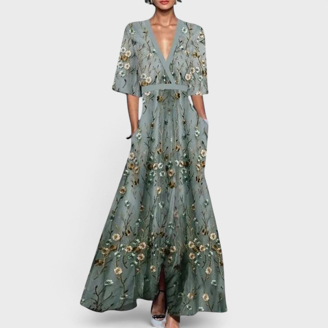 Océane - Elegancka maxi sukienka w kwiaty