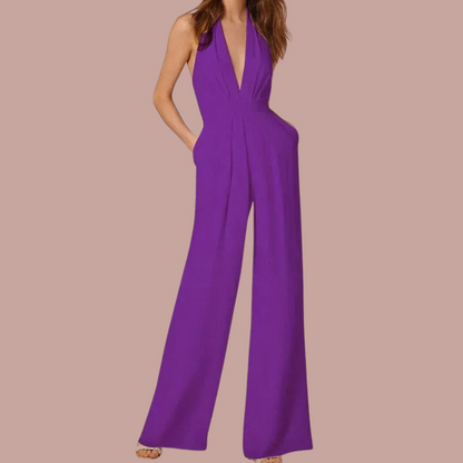 Verana | Stylish Sleeveless Women's Jumpsuit | Wide Legs And Deep V-Neck