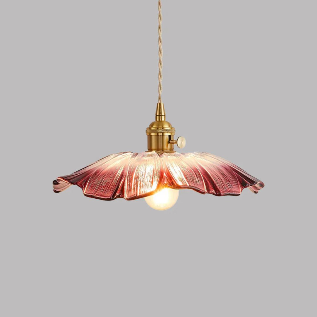Cullivan Flower Hanglamp Glas Metaal Rood E27 Eettafel Verlichting Vintage Bloem Lamp Hal Sfeerverlichting | Restfield