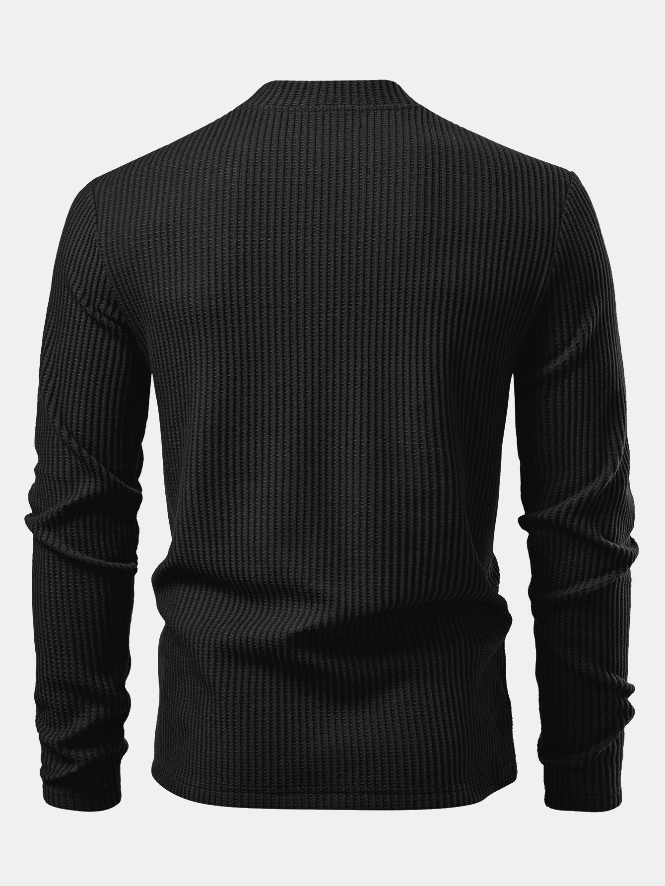 Long Sleeve Waffle Mock Neck T-Shirt