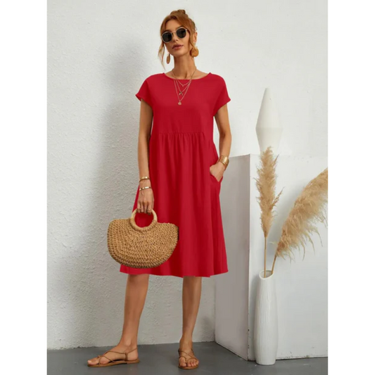 Lara - Damen Sommerkleid mit kurzen Ärmeln und stilvollem Design