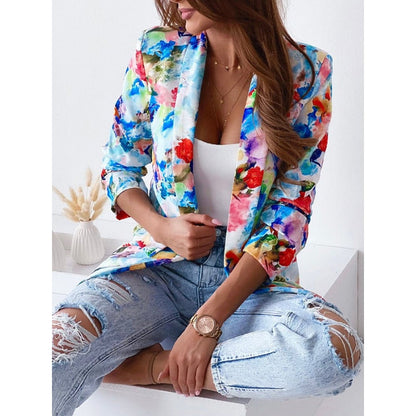 Ainsley - Élégant Motif floral Blazer avec manches longues et coupe décontractée