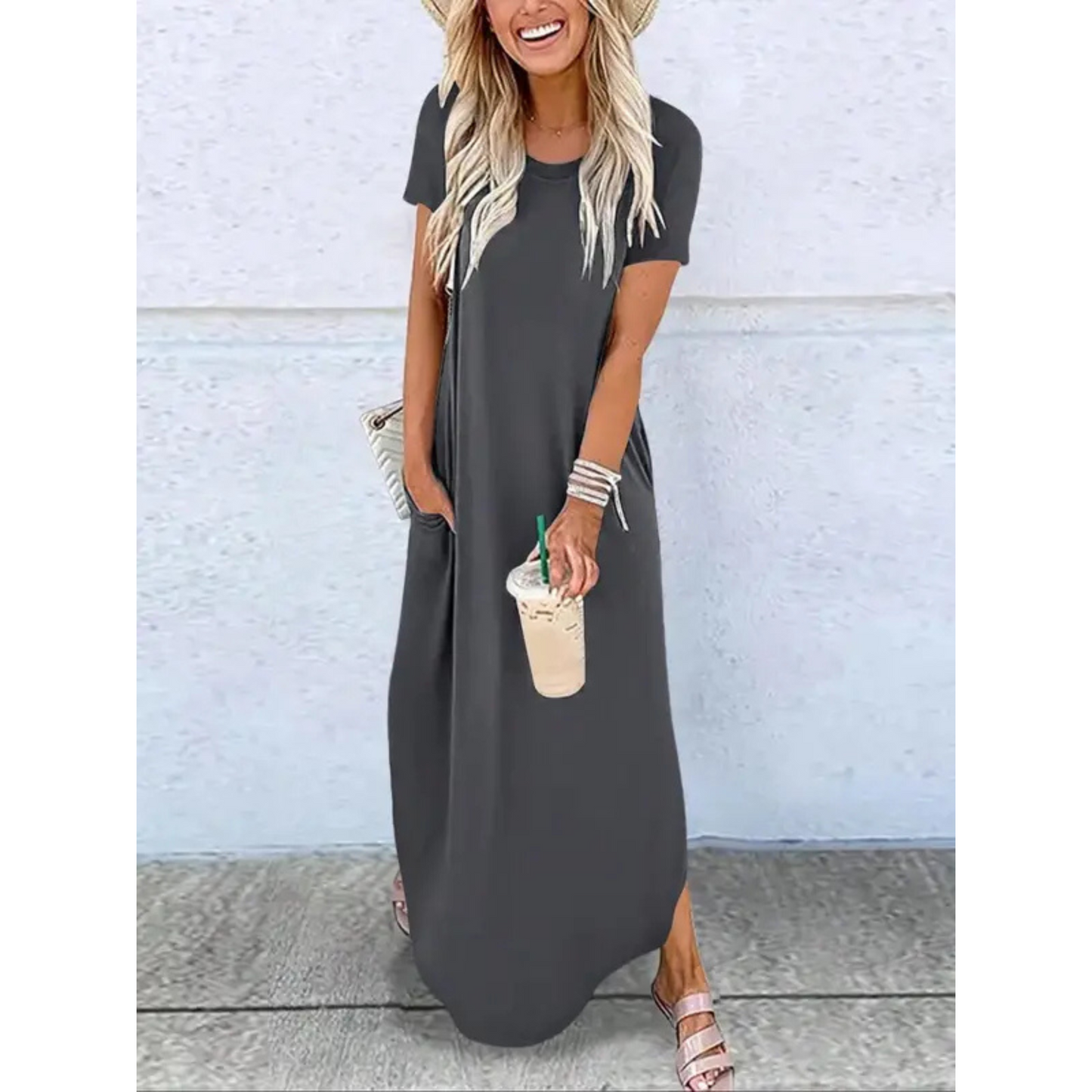 Casual Summer Round Neck Maxi Dress