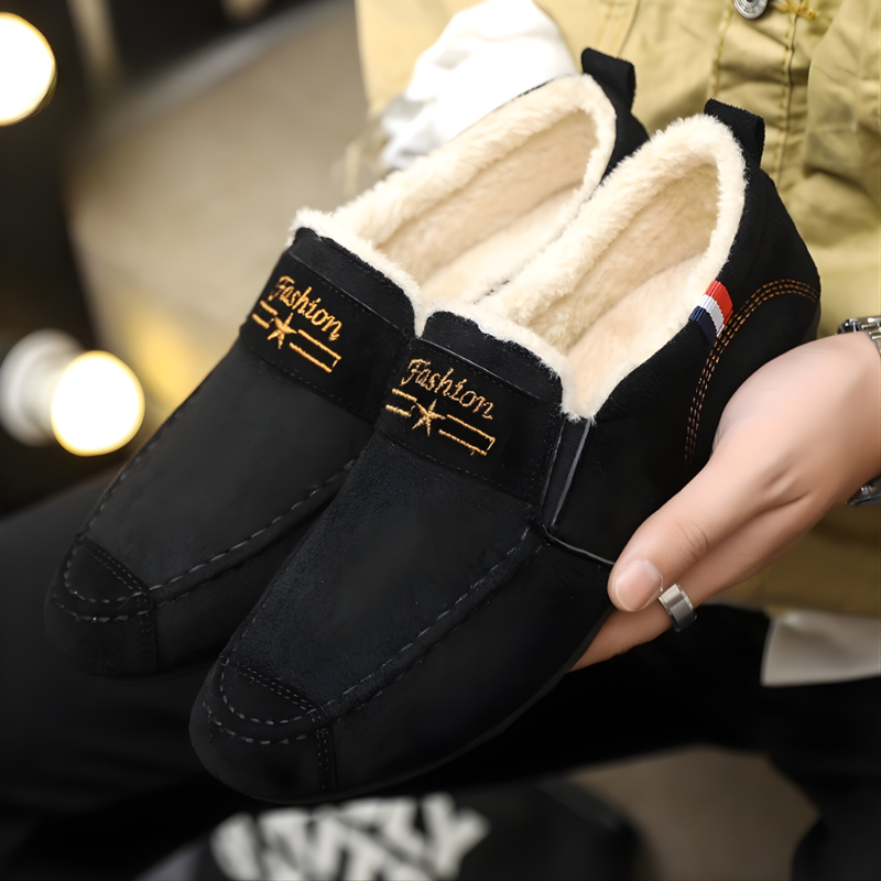Sandra – Mocassins Slip-On Doublés Polaire avec Semelle Plate
