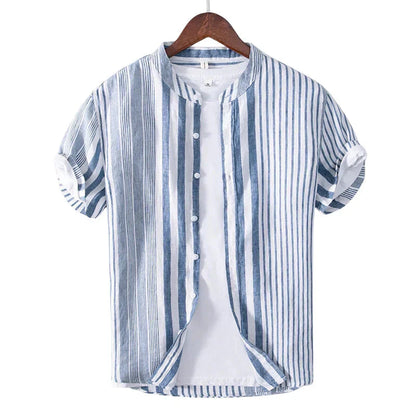Malvin – Gestreept Shirt met Halflange Mouwen en Ronde Hals Velani