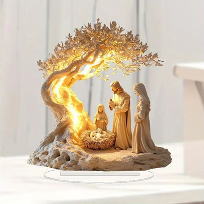 BlessingAura - Jesus Fødsel Figur Statue til Indendørs Dekoration