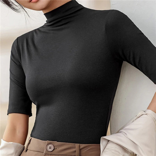 Lena – Top femme à col roulé sans couture