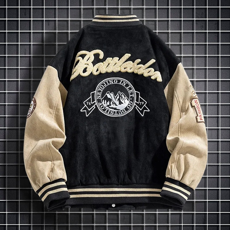 Varellio Herren Bomberjacke mit Knopfverschluss