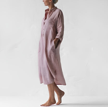 Justina - Leinenhemdkleid