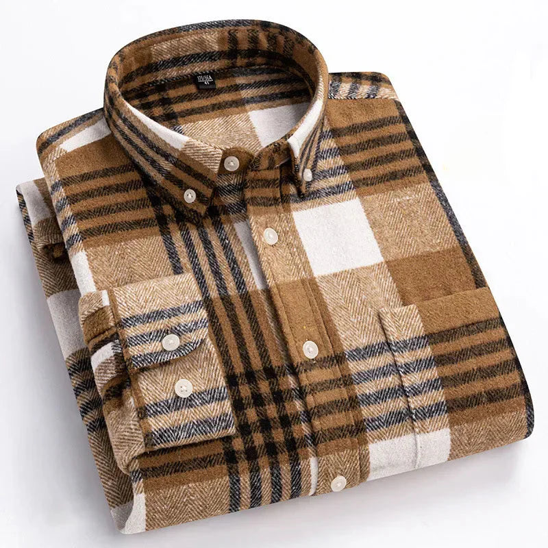 Velmoro | Knitterfreies Flanellhemd aus weicher Baumwolle