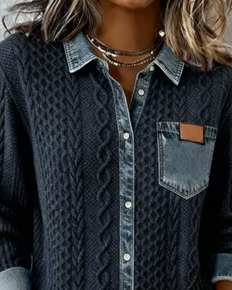 Duval Paris™ | Chemise maille contrastée