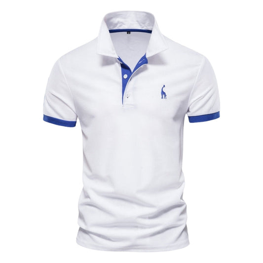 Ethan – Slanke Pasvorm Poloshirt met Knoopkraag en Korte Mouwen