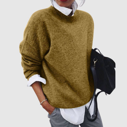 Amelia – Casualowy damski sweter z okrągłym dekoltem