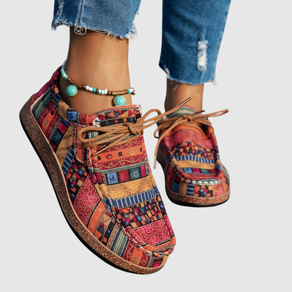 Rita - Boho damskie buty w kwiatowy wzór