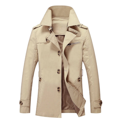 Easton - Lange trenchcoat met knoopsluiting en meerdere zakken