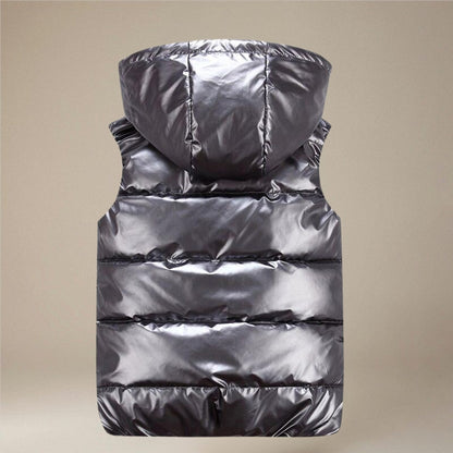 Harry - Sleeveless Padded Hooded Jacket With Zipper And Pockets