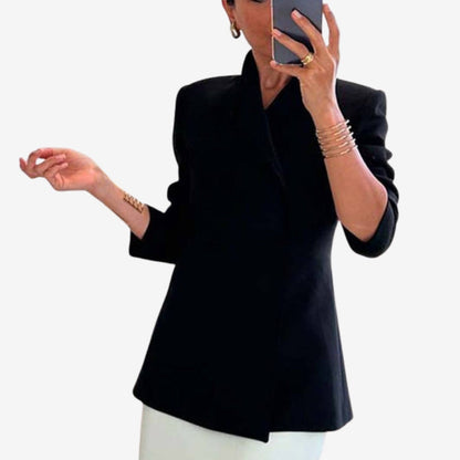 Blazer femme slim boutonné manches longues