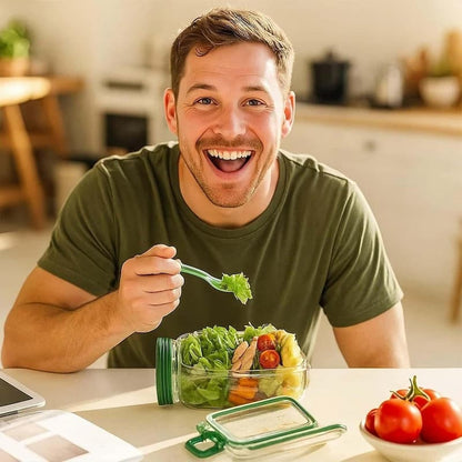 Glas-Salatbehälter mit breiter Öffnung – Frische Schichten, kein matschiger Salat