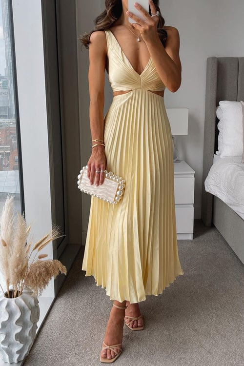Ella - Damen Midikleid mit Falten und elegantem Design