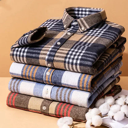 Velmoro | Knitterfreies Flanellhemd aus weicher Baumwolle