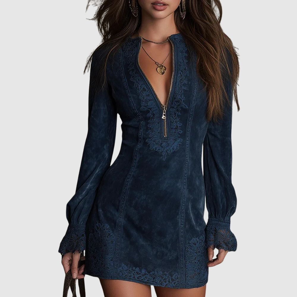 Zoé - Robe mini élégante avec fermeture éclair