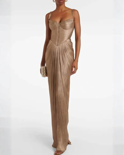 Plissiertes Maxikleid Cléophée