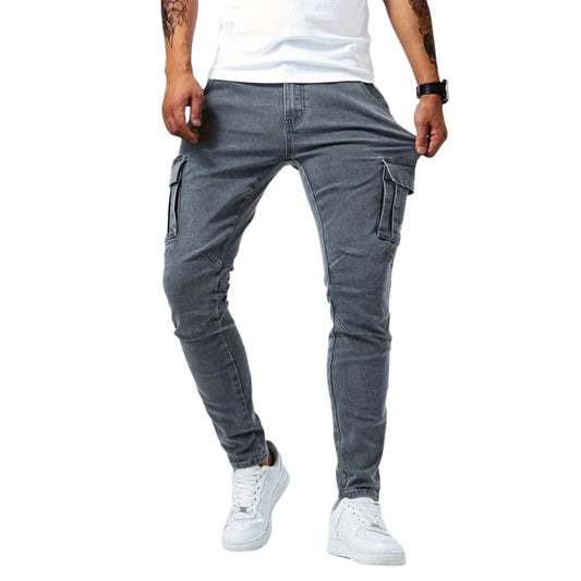 Nathan – Slim Fit Stretch Cargobroek met Meerdere Zakken
